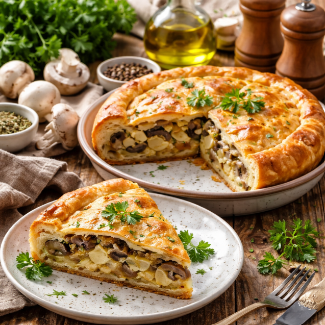 Пирог с грибами и картошкой рецепты от Дарики