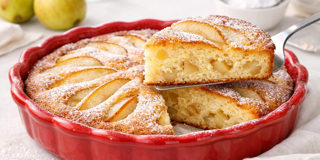 🍐Пирог с грушами на кефире в духовке — простой домашний рецепт