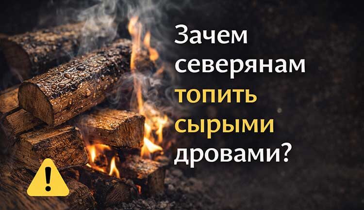 На севере часто специально используют сырые дрова