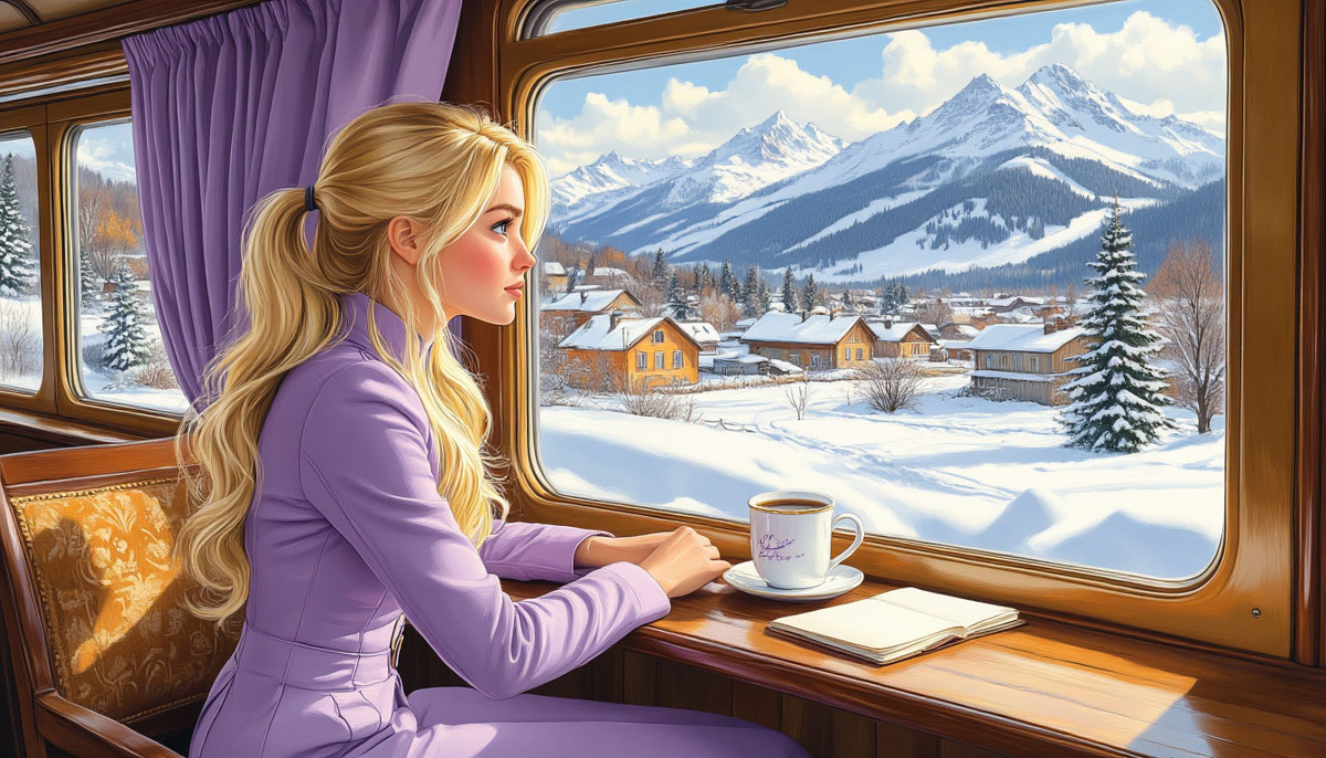 В поезде. Изображение от ИИ Шедеврум