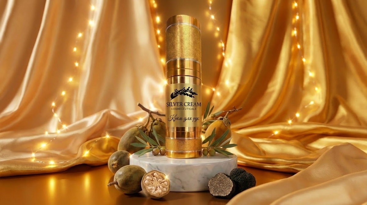 фото товара Крем для рук в золотом флаконе hand made