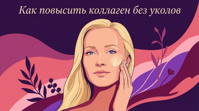 Женщина наносит крем с коллагеном на лицо