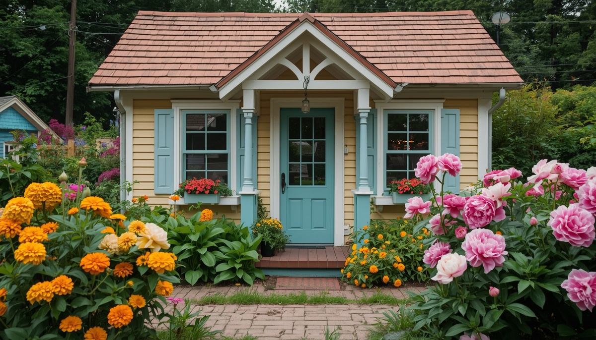 Маленький дом утопал в цветах