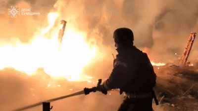    Последствия ударов "Геранями" в Шостке Сумской области. Видео: "Хроники "Гераней"