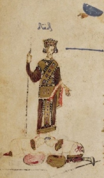 Иллюстрация к 17 псалму. 11 в. Феодоровская псалтирь.