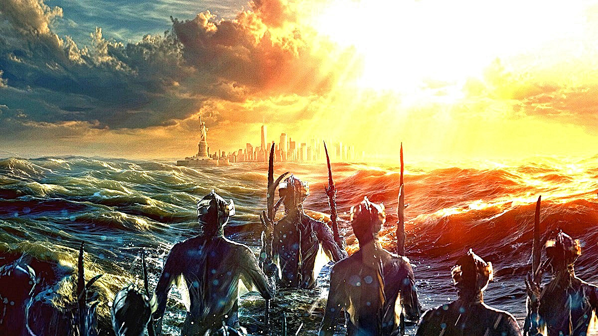 33 богатыря: - Опять дядька Черномор с геолокацией ошибся. Рано вынырнули. Теперь до  острова Буяна пешком пилить - и весь пафос насмарку!