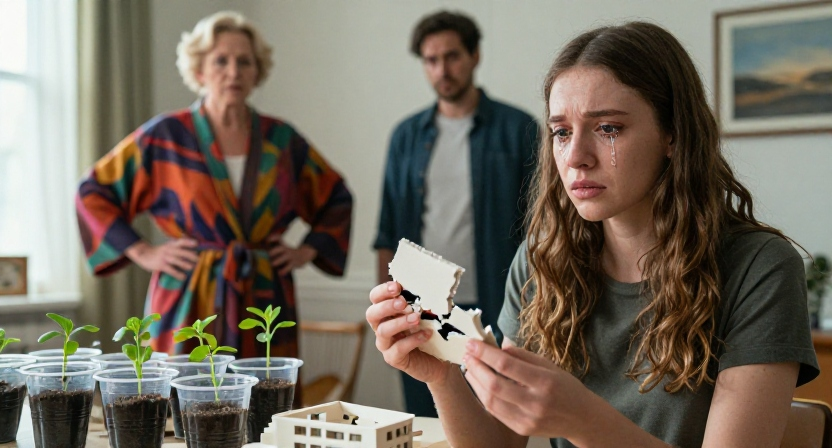 — Вы внесли задаток за чужой дом, продав мою квартиру?! — выгнала свекровь и мужа, увидев рассаду на месте макета