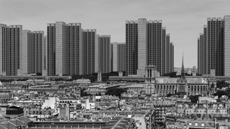 Коллаж, показывающий, как мог бы выглядеть Париж, после реализации плана «Вуазен»