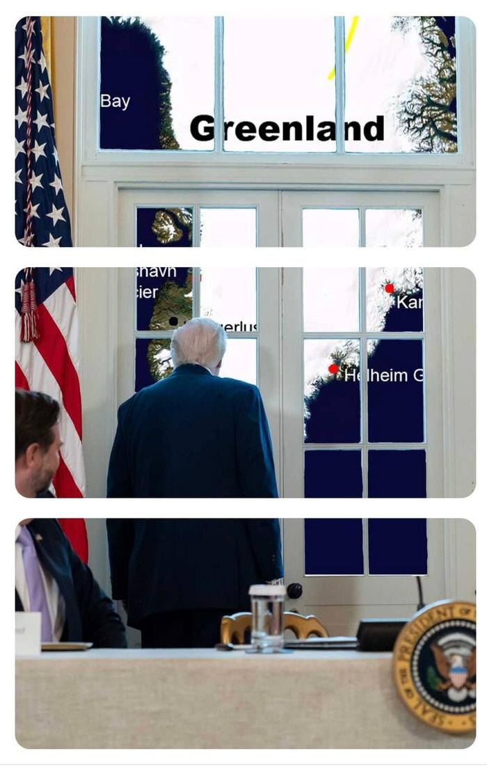 Трамп на фоне карты Гренландии. Фото © Х / @WhiteHouse