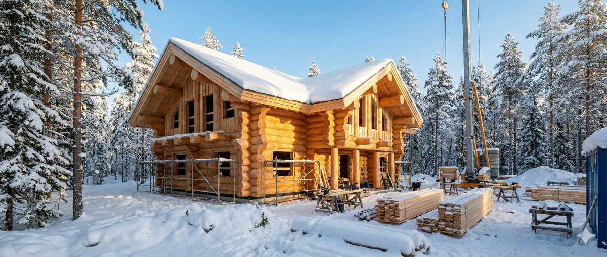 Вместо непролазной грязи - белый снег, вместо дождей - сухой мороз. Так выглядит идеальная стройплощадка.