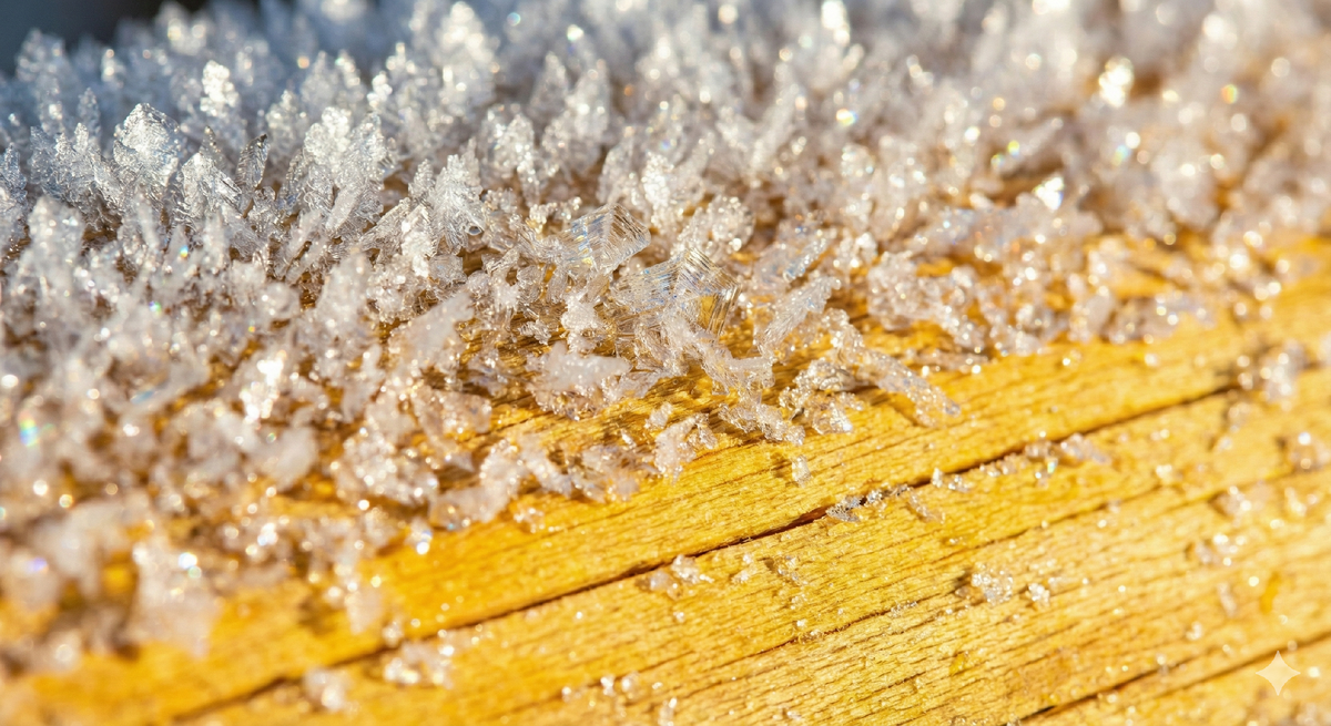 Природа - лучший технолог. Мороз работает как мощнейший естественный антисептик: грибок и «синева» при такой температуре просто не выживают, поэтому дерево остается идеально чистым без химии.