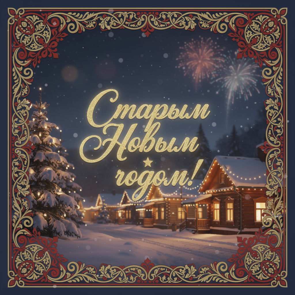 Красивая открытка со старым новым годом