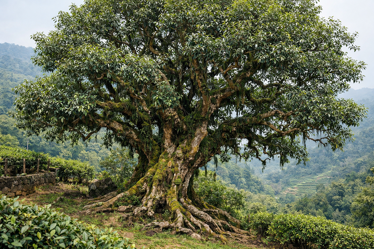 Чайное дерево с которого делают Пуэр