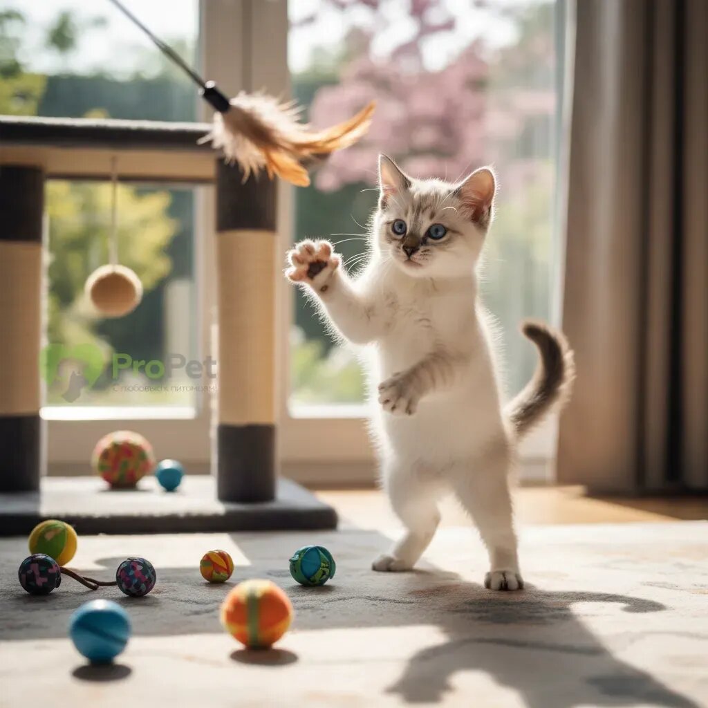 Игривый тайский котенок