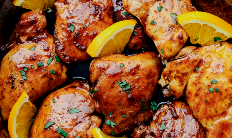 Куриные бёдрышки в апельсиновом маринаде
