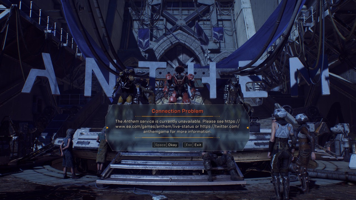 Сообщение о недоступности серверов Anthem