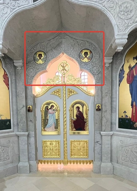 Фото участка иконостаса, подлежащего 3D-сканироваию
