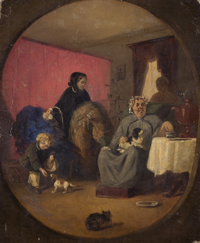 Богдан Павлович Виллевальде, «Помещица у самовара», 1857 год. Из собрания Государственного Эрмитажа