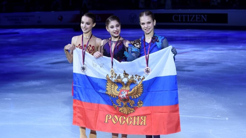    Щербакова, Косторная, Трусова. Фото: insidethegames.biz.