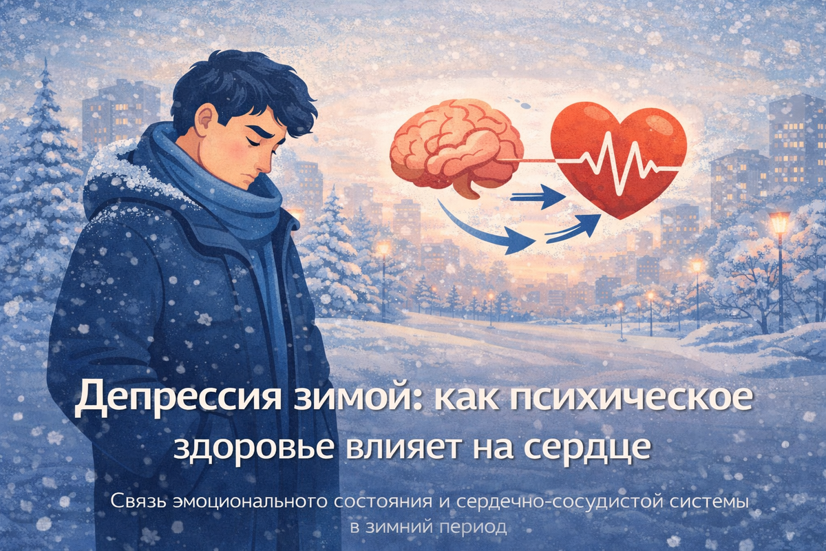 Депрессия зимой: как психическое здоровье влияет на сердце
