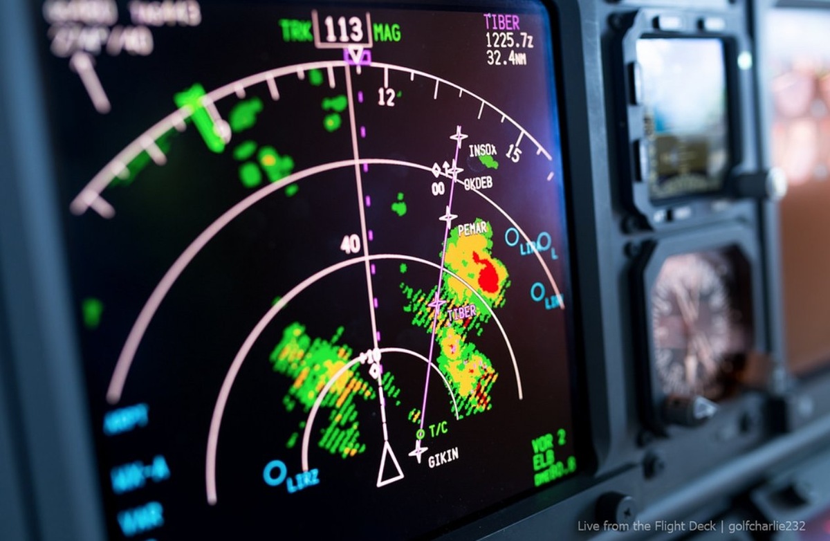    Радар погоды в самолете. Источник изображения: infiniteflight.com