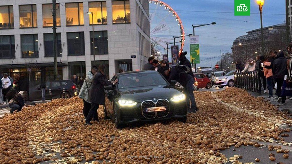    Появились кадры «картофельного бунта» в Бельгии