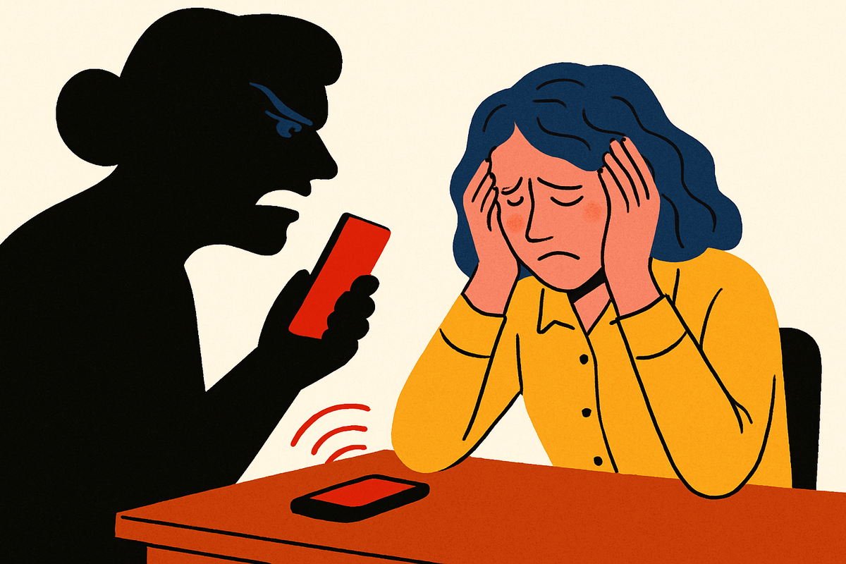 «Вы берете взятки! Вы не умеете учить!» — пишет мама учителю в 3 часа ночи. Она накручивает весь класс. Жалуется директору каждый день. Я боюсь брать телефон в руки