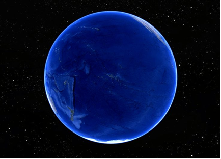 Планета Земля со стороны Тихого океана