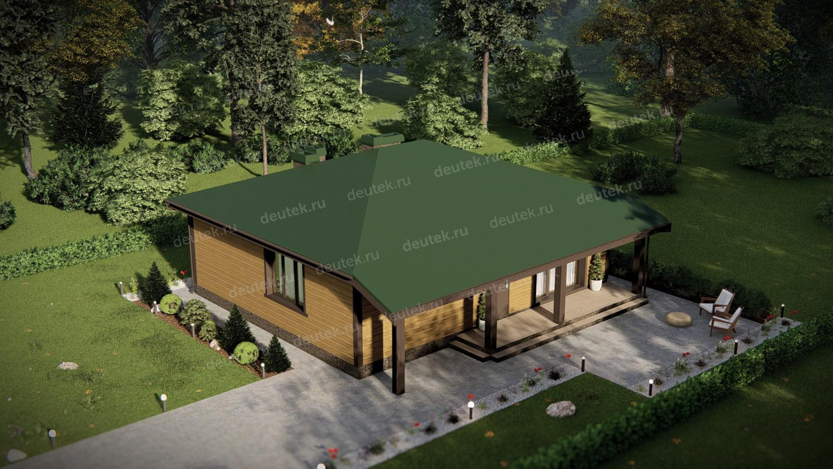 Проект бани с парной и зоной барбекю