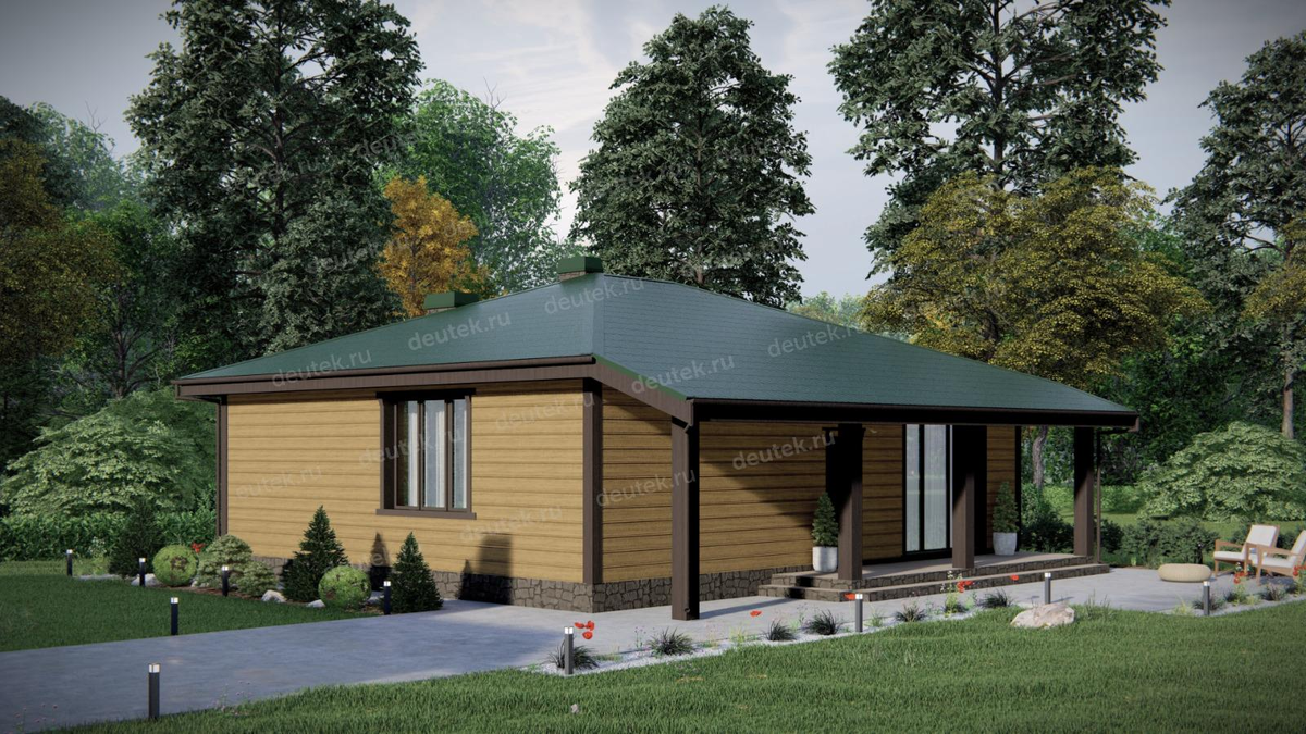 Проект бани с парной и зоной барбекю