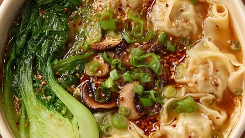 Пельмени с бульоном по тайски