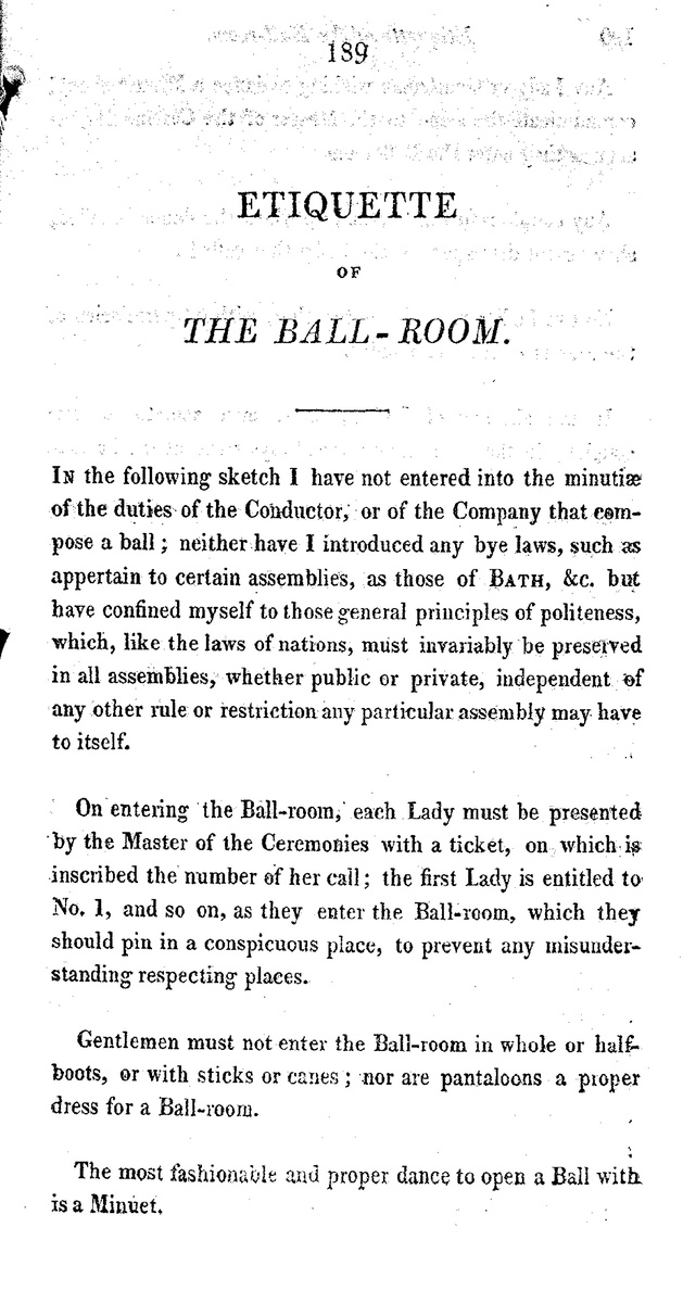 1811 Thomas Wilson "An Analysis of Country Dancing"