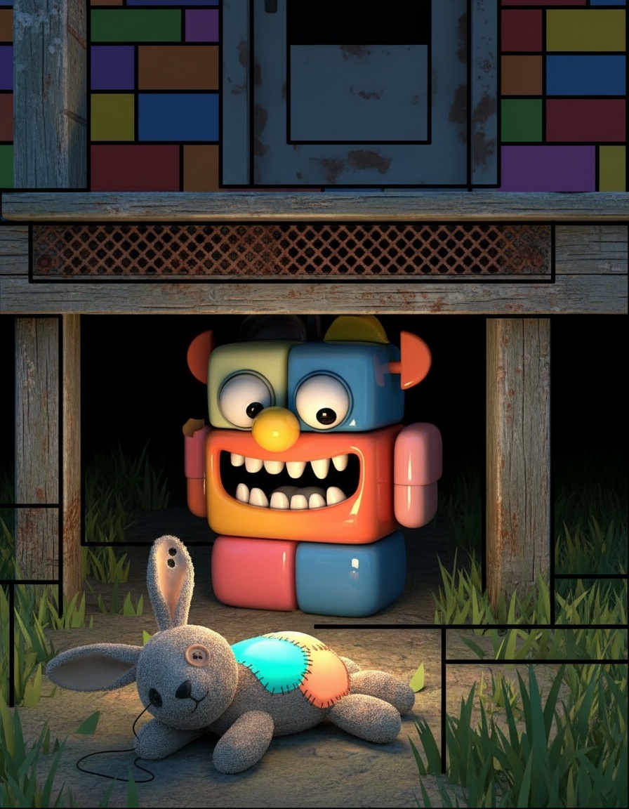 Кубиклёп решил починить плюшевого зайца