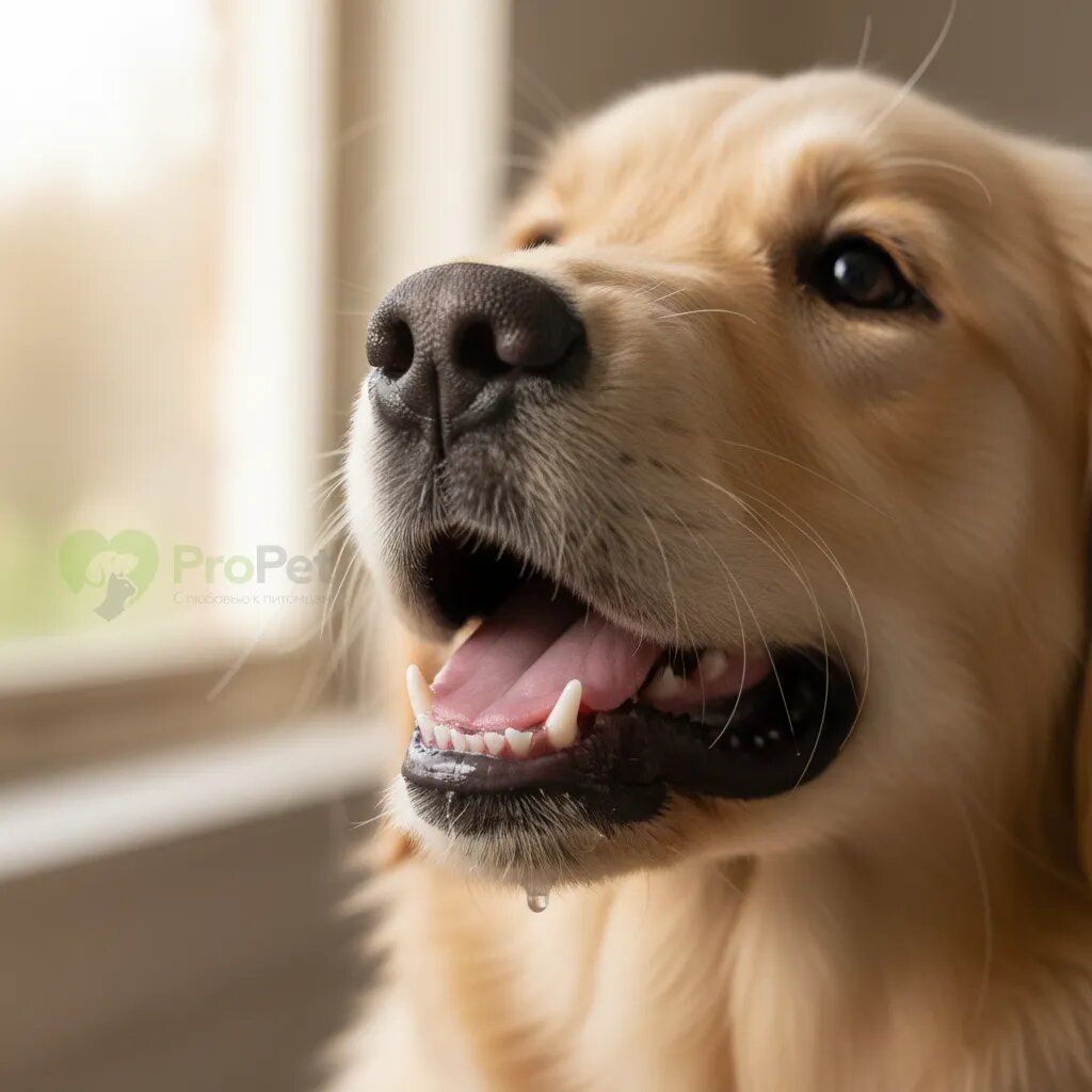 Щенок с молочными и постоянными зубами