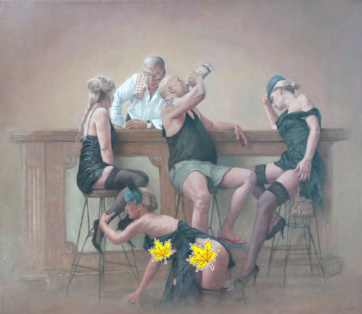 КАРТИНА ХУДОЖНИКА ЭРИКА ТИЕРОЛФА / Erik Tierolf / ОДНАЖДЫ В БАРЕ