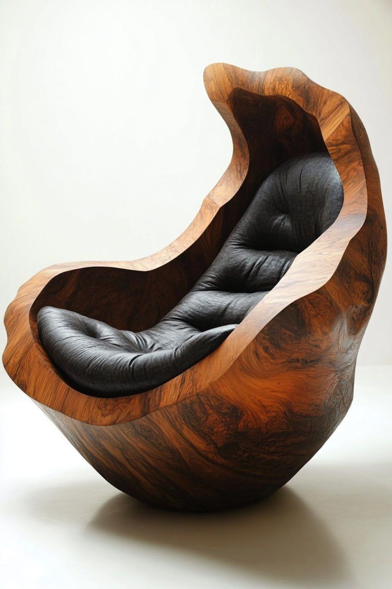 Дизайн кресла из массива дерева