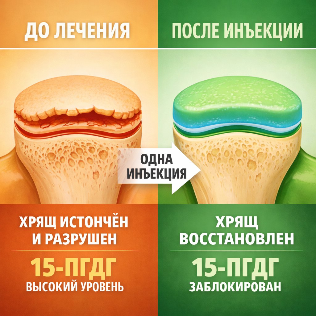 СРАВНЕНИЕ ЗДОРОВОГО И ПОВРЕЖДЁННОГО ХРЯЩА