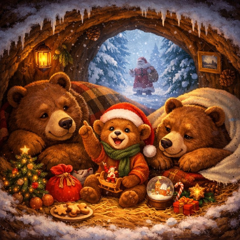 Медвежонок, который не хотел ложиться спать. Новогодняя сказка