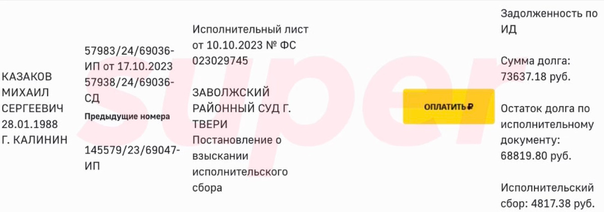    Скриншот: сайт ФССП