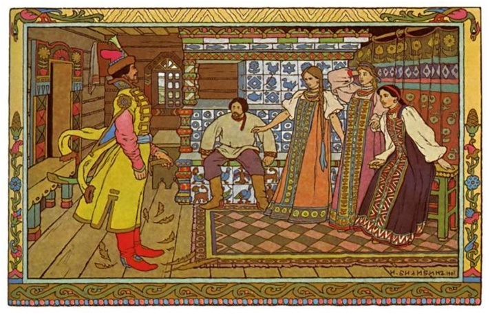 Иллюстрация к «Сказке Царевна-Лягушка», 1899, И.Я.Билибин. Источник-Яндекс картинки.