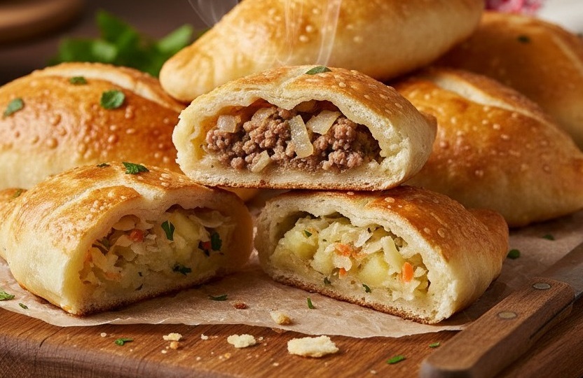 Простое тесто для пирожков + шесть начинок