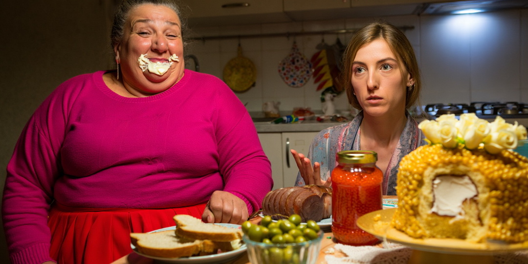 Тётка съела всё к столу за час – «Икра горчила и торт я проверила»