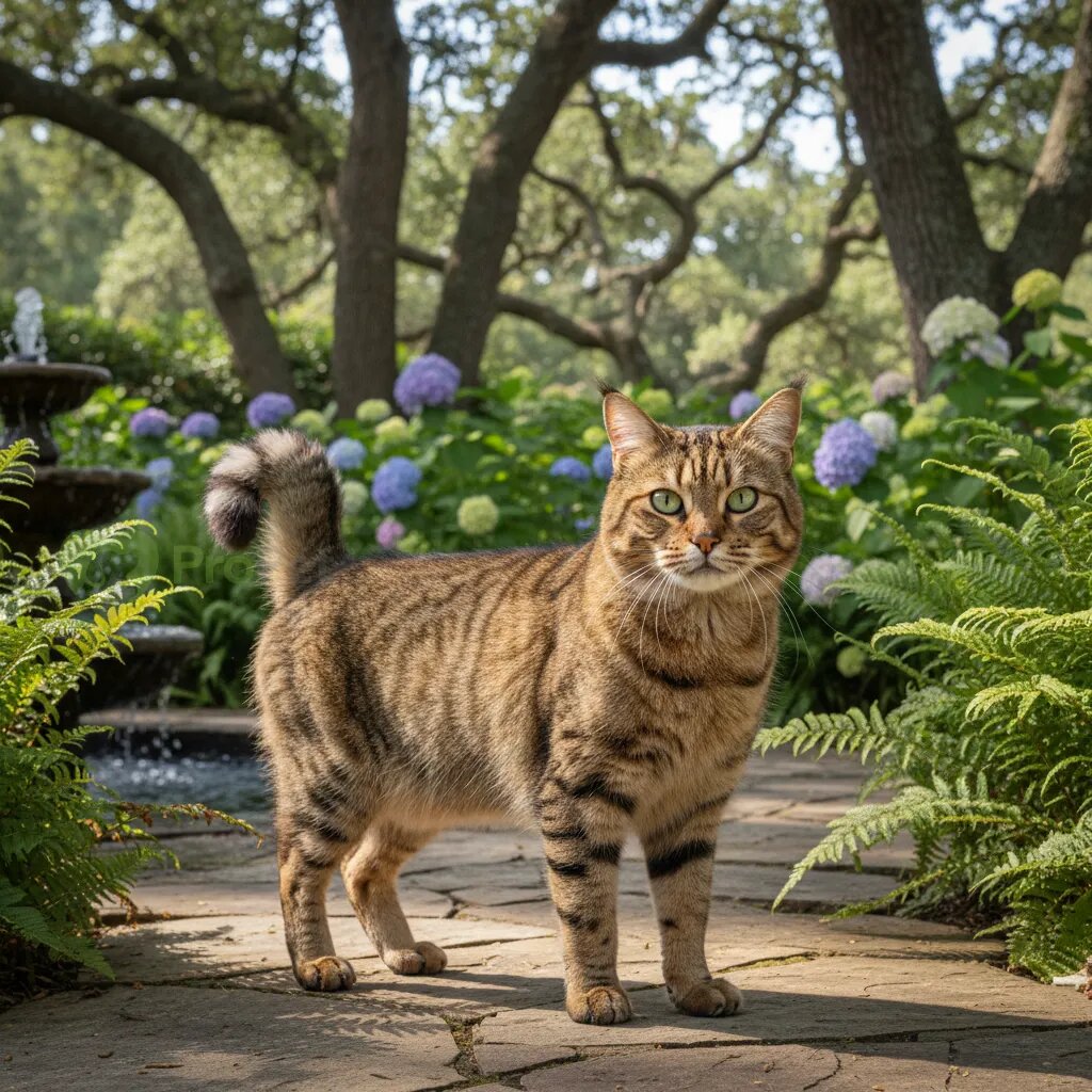 Кошка пиксибоб в полный рост с коротким хвостом 2,5 см