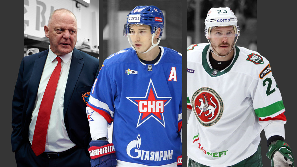    Жерар Галлан, Марат Хайруллин и Дмитрий Яшкин.ХК «Шанхай Дрэгонс», Global Look Press