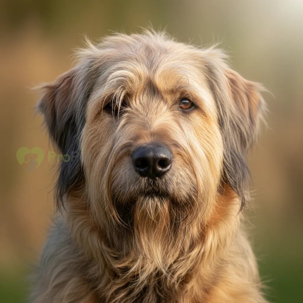 Крупный план морды бриара с характерной бородой и усами