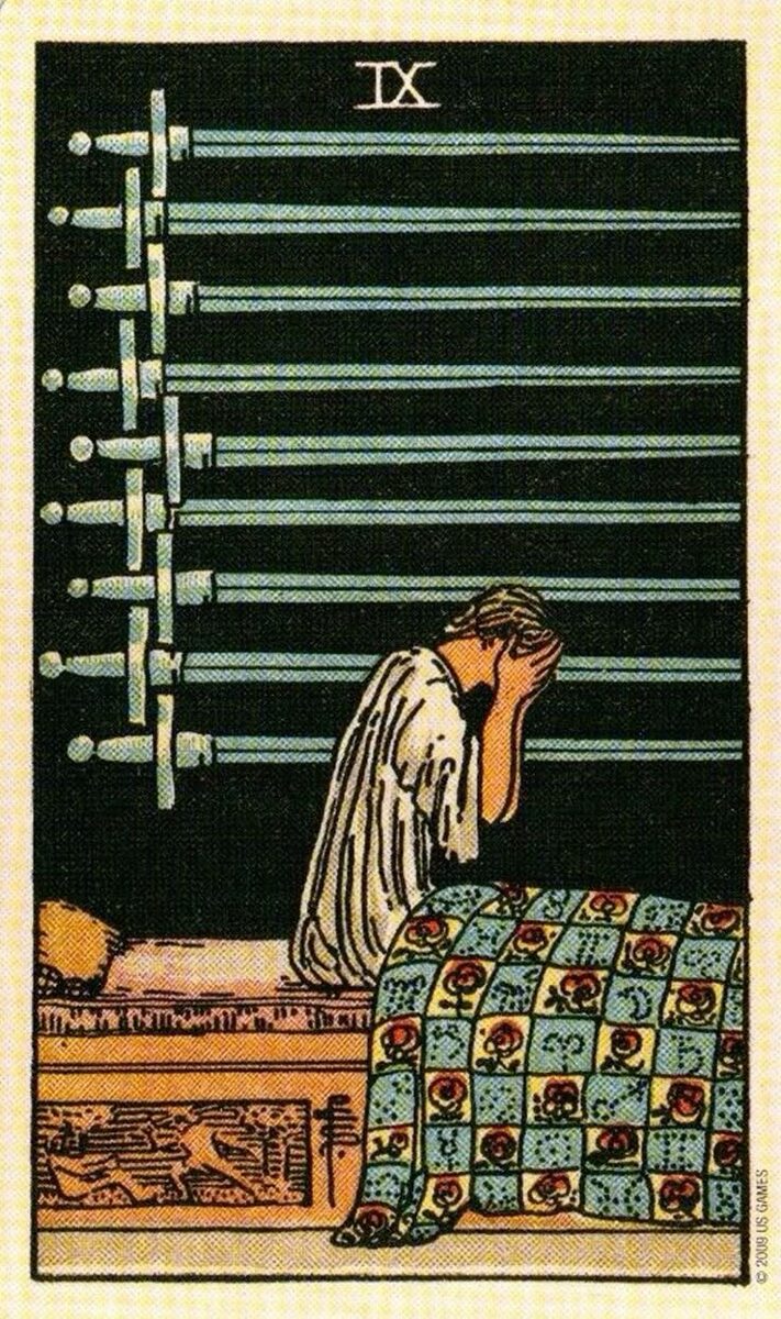 Девятка Мечей Таро Райдера - Уэйта