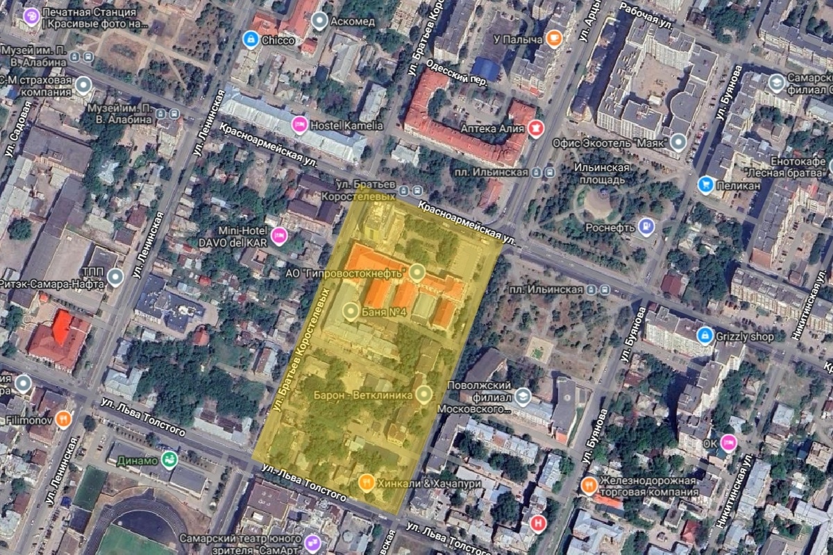 Квартал №80 на карте современной Самары