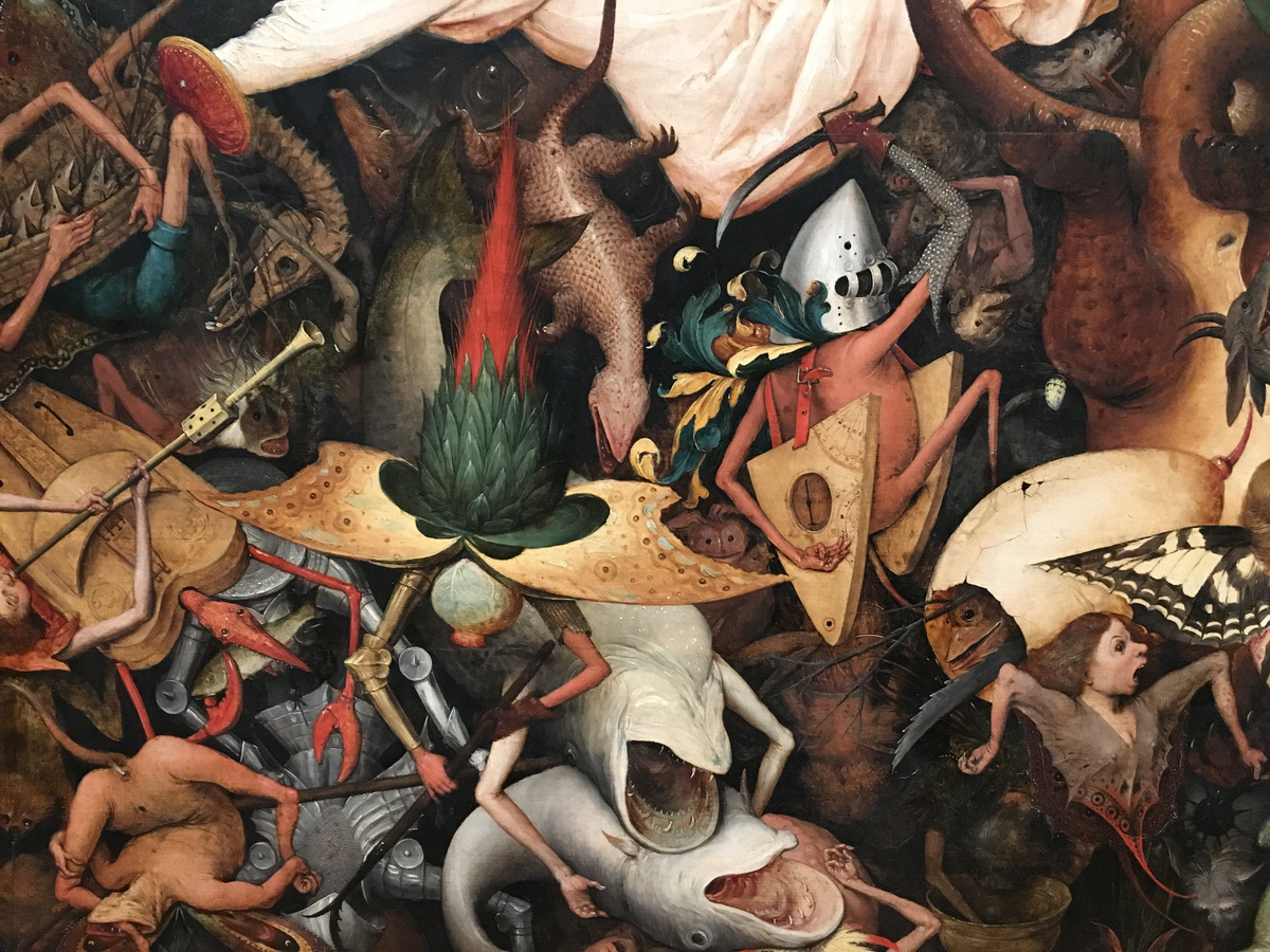 Живопись эпохи Северного Возрождения. "Падение мятежных ангелов и демонов". Художник , Питер Брейгель Старший, 1562 год. (Масло, дерево). Королевский музей изящных искусств в Брюсселе, Бельгия. Источник - ru.wikipedia.org