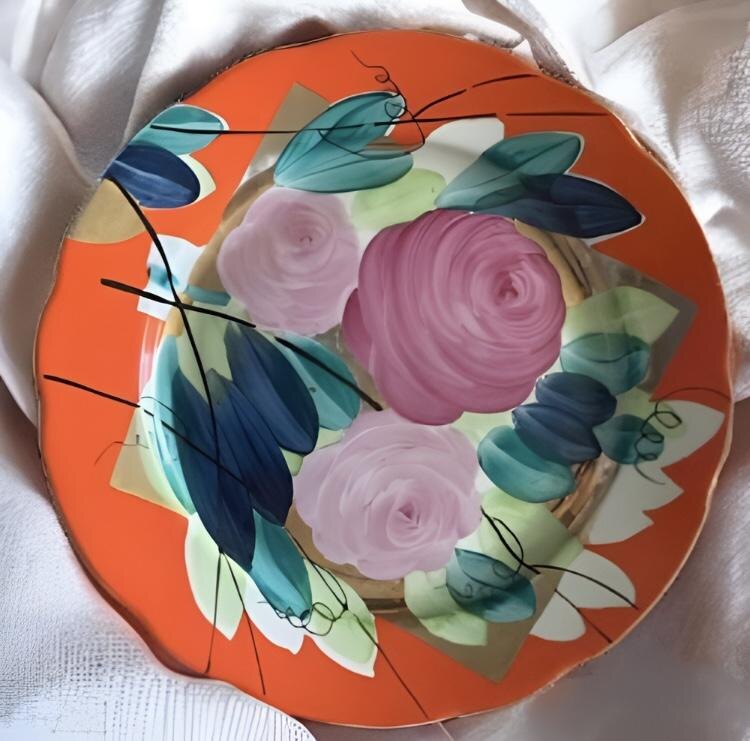 Фарфоровая декоративная тарелка "Агашки" Дулево