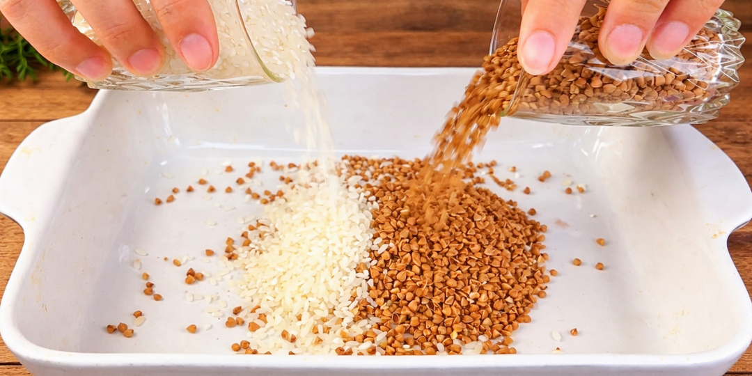 Когда нет времени стоять у плиты, готовлю ужин "Два стакана". Смешиваю рис с гречкой, это невероятно вкусно и просто!